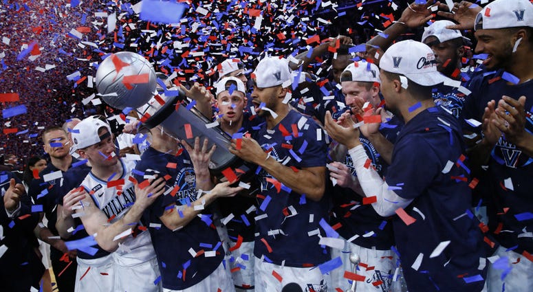 Villanova celebrates its Big East title Villanova celebrates its Big East title